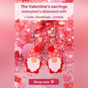 Valentine's Day Gnome Earrings for Women Cute Earrings